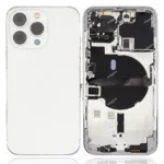 İphone 13 Pro İle Uyumlu Kasa Kapak Set Beyaz İçi DOLU (Logolu) Orijinal Kasa
